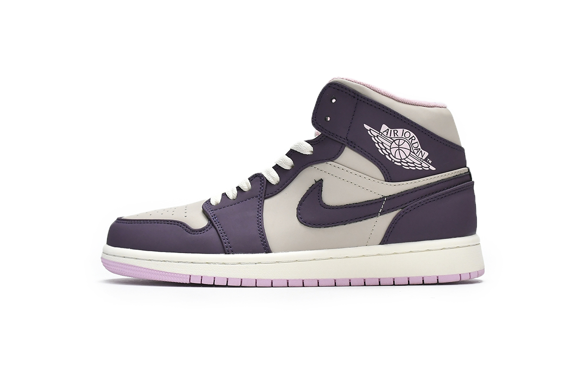 Jordan 1 Mid Pro Purple Desert Sand (GS) (Mid Quality)