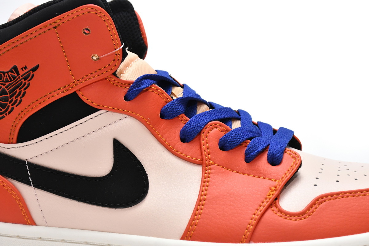 Jordan 1 Mid Team Orange Black (Mid Quality)