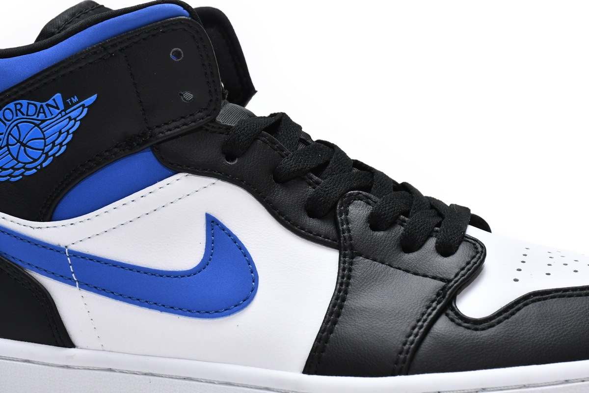 Jordan 1 Mid White Black Racer Blue (Mid Quality)