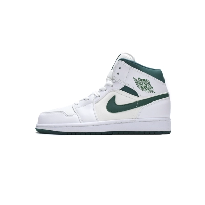 Jordan 1 Mid White Mystic Green (Mid Quality)