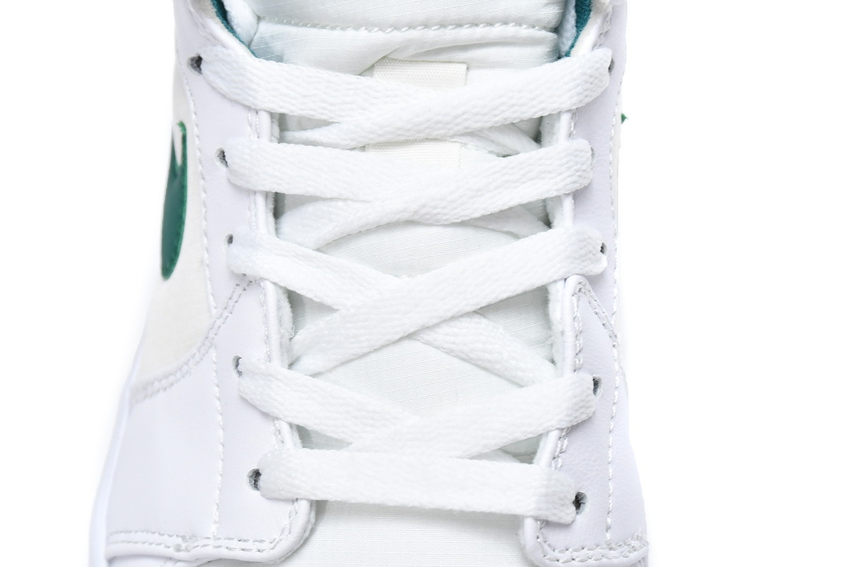 Jordan 1 Mid White Mystic Green (Mid Quality)