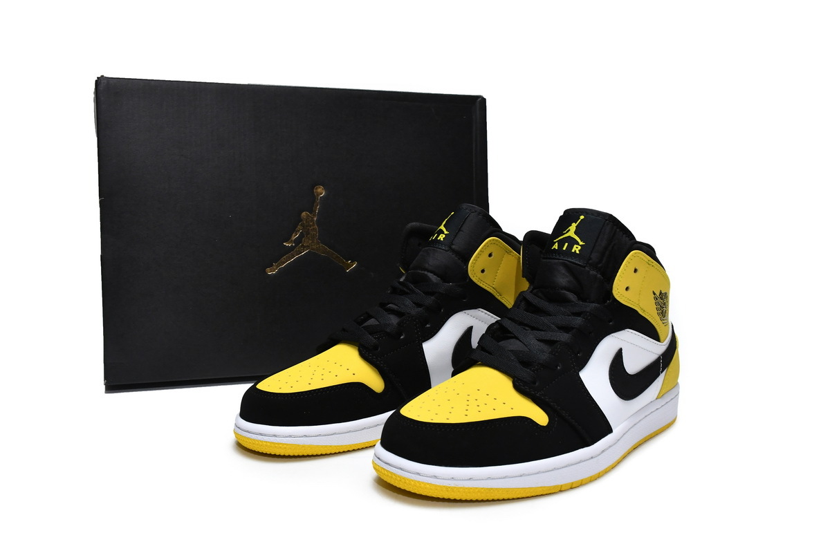 Jordan 1 Mid Yellow Toe Black (Mid Quality)