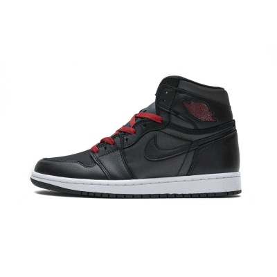 Jordan 1 Retro High Black Satin Gym Red (Top Quality)