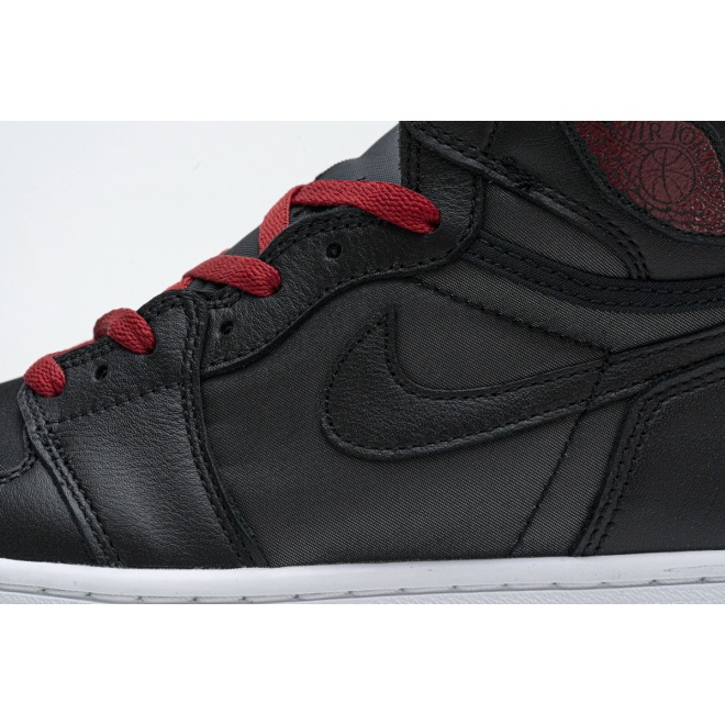 Jordan 1 Retro High Black Satin Gym Red (Top Quality)