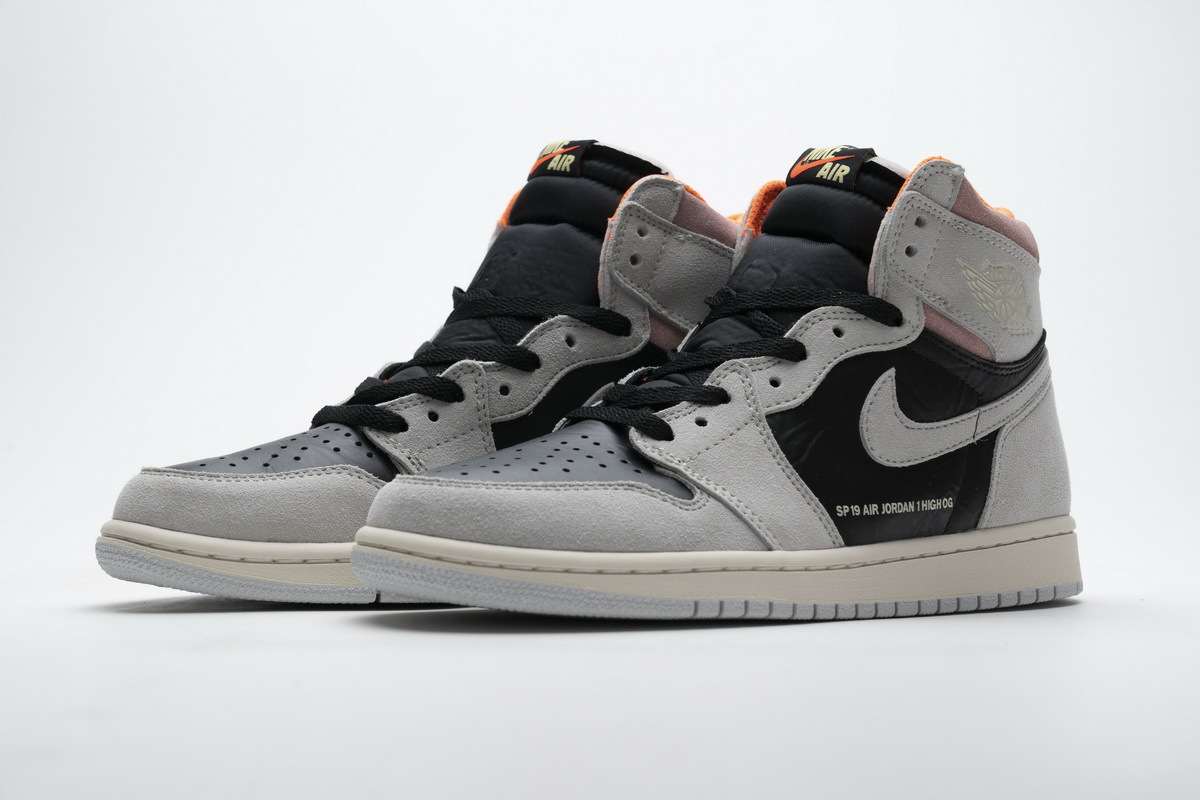 Jordan 1 Retro High Neutral Grey Hyper Crimson (Mid Quality)