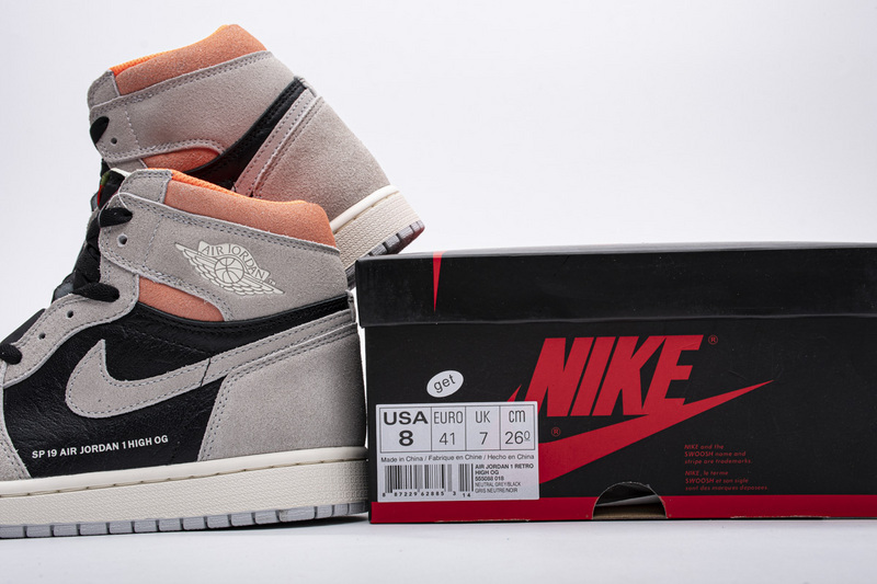 Jordan 1 Retro High Neutral Grey Hyper Crimson (Top Quality)