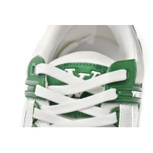 Louis Vuitton Trainer Green Monogram Denim White (Top Quality)
