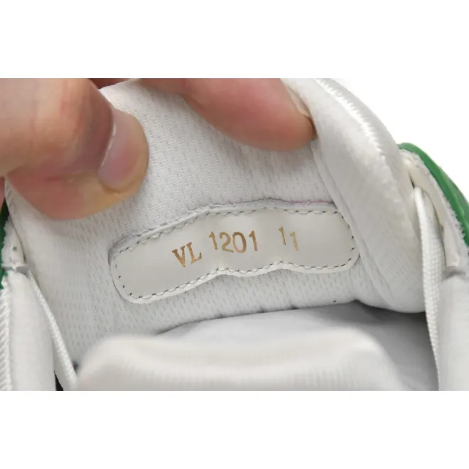 Louis Vuitton Trainer Green Monogram Denim White (Top Quality)