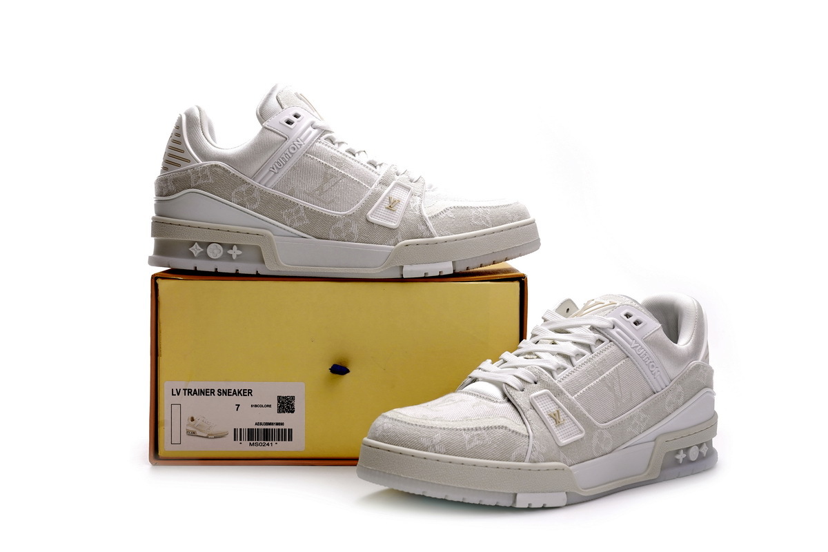 Louis Vuitton Trainer White Denim (Top Quality)