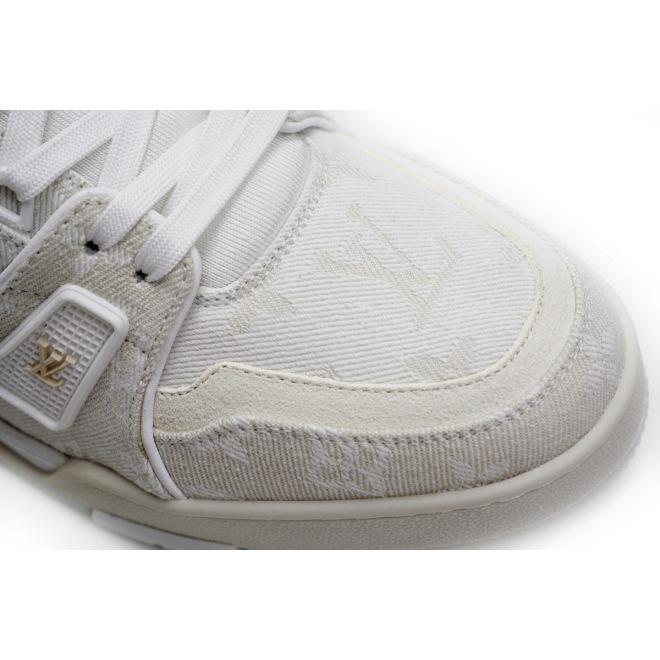 Louis Vuitton Trainer White Denim (Top Quality)