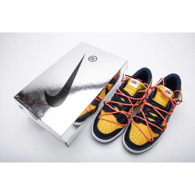 Nike Dunk Low Off-White University Gold Midnight Navy (Mid Quality)