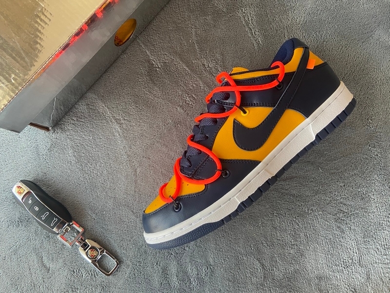 Nike Dunk Low Off-White University Gold Midnight Navy (Top Quality)