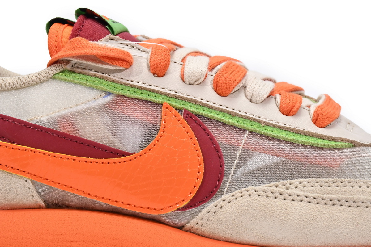 Nike LD Waffle sacai CLOT Kiss of Death Net Orange Blaze