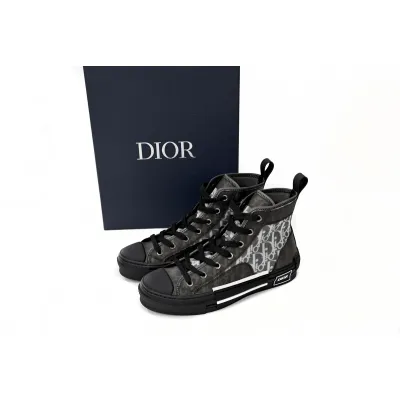 Replica Dior B23 High Top Canvas Oblique Black,3SH118YJP_H960 01