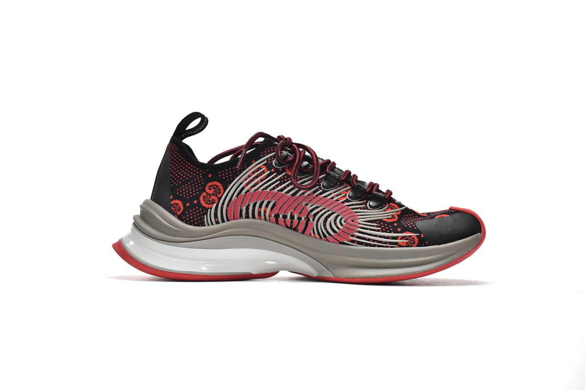 PKGoden Gucci Run Sneakers Black Red,680900-USN10-8490