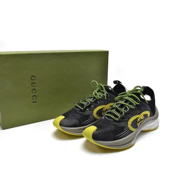 Replica Gucci Run Sneakers Black Yellow,680939-USM10-8480 01