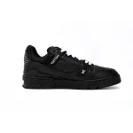 Replica Louis Vuitton Trainer All Black Embossing,1AARER