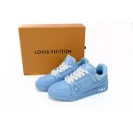 Replica Louis Vuitton Trainer All Blue Embossing,1AARFG