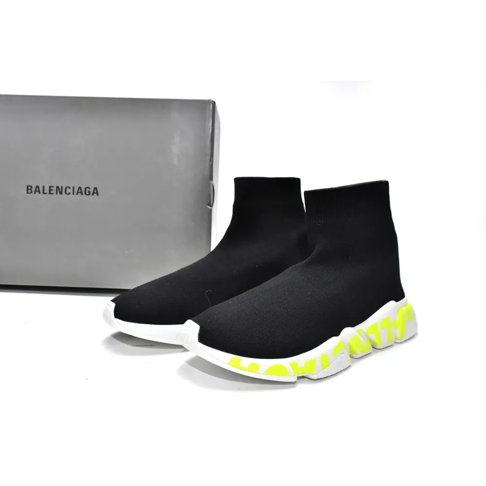 Replica Balenciaga Speed Runner Black Green Word