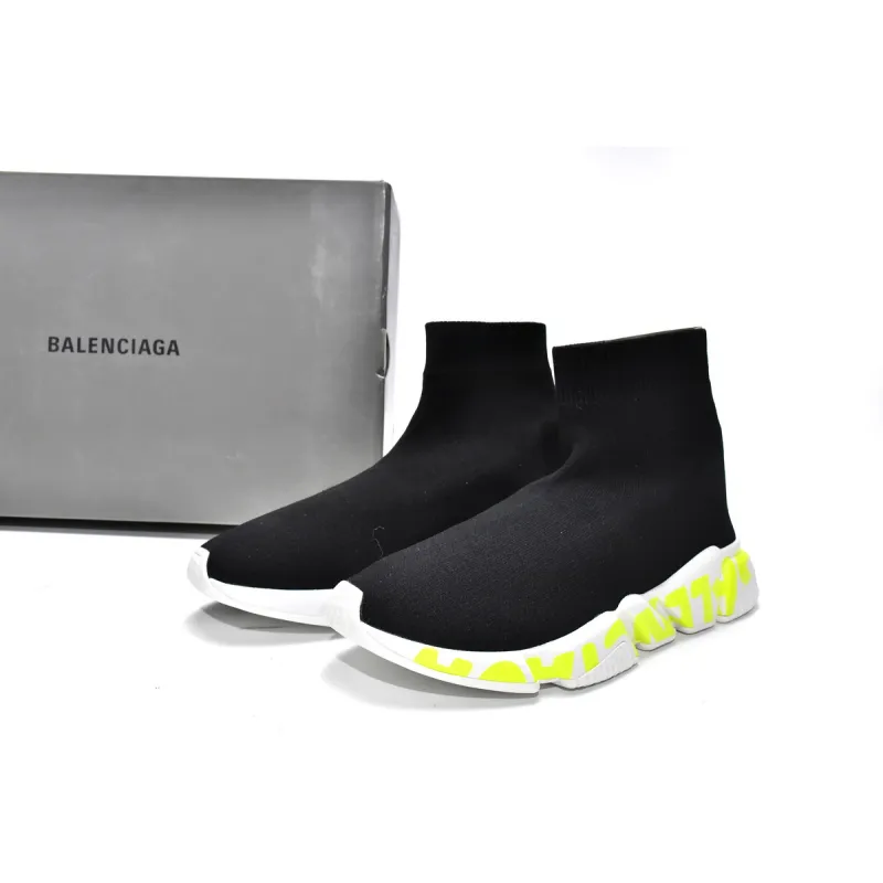 Replica Balenciaga Speed Runner Black Green Word