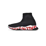 Replica Balenciaga Speed Runner Black Red Word