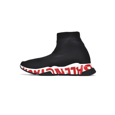 Replica Balenciaga Speed Runner Black Red Word 02