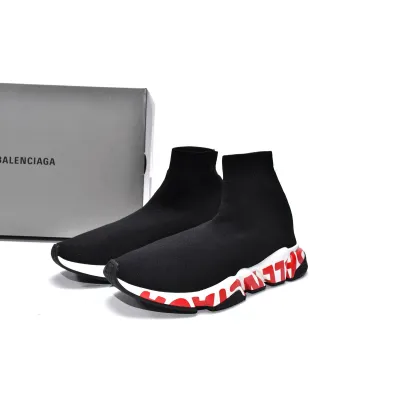 Replica Balenciaga Speed Runner Black Red Word 01