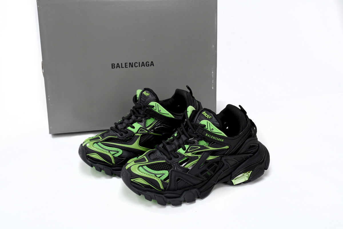 Replica Balenciaga Track 2 Sneaker Black Green,568614 W2GN3 1086