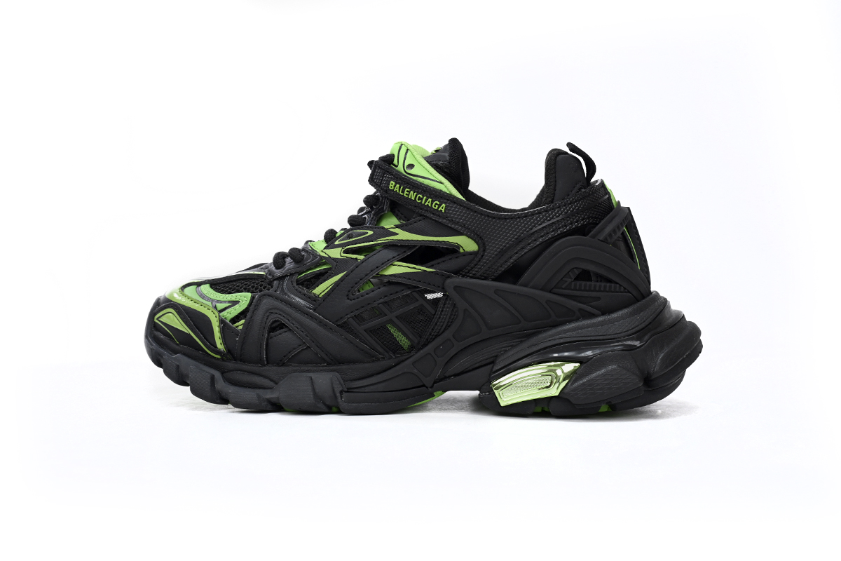 Replica Balenciaga Track 2 Sneaker Black Green,568614 W2GN3 1086