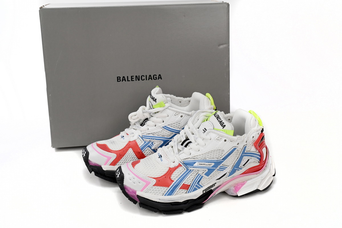 PKGoden Balenciaga Runner White Blue Red,677402 W3RB6 9645