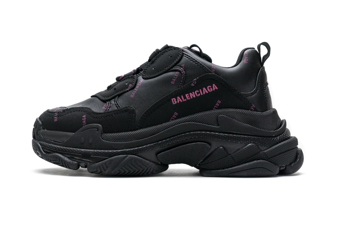 PKGoden Balenciaga Triple S Letter Black Pink,524039 W2FA1 7635