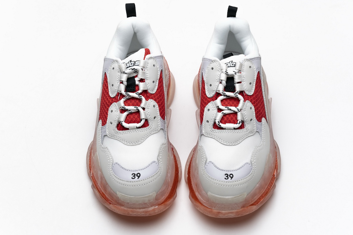 PKGoden Balenciaga Triple S White Red,544351 W09E1 4552