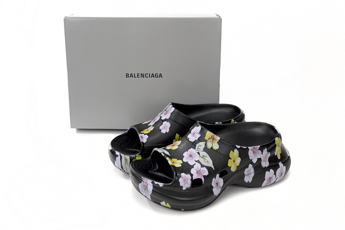 PKGoden BALENCIAGA Pool Croc Watermark Black,677389 W1S8G 6556