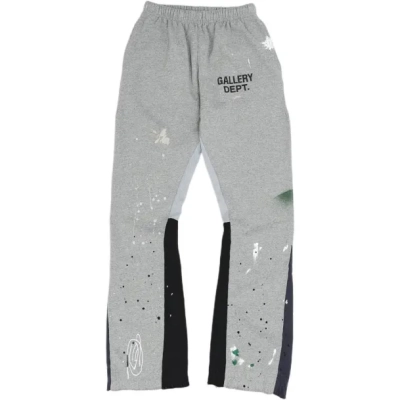 Gallery Dept. Painted Flare Sweat Pants Heather Grey Damaged Cotton  01