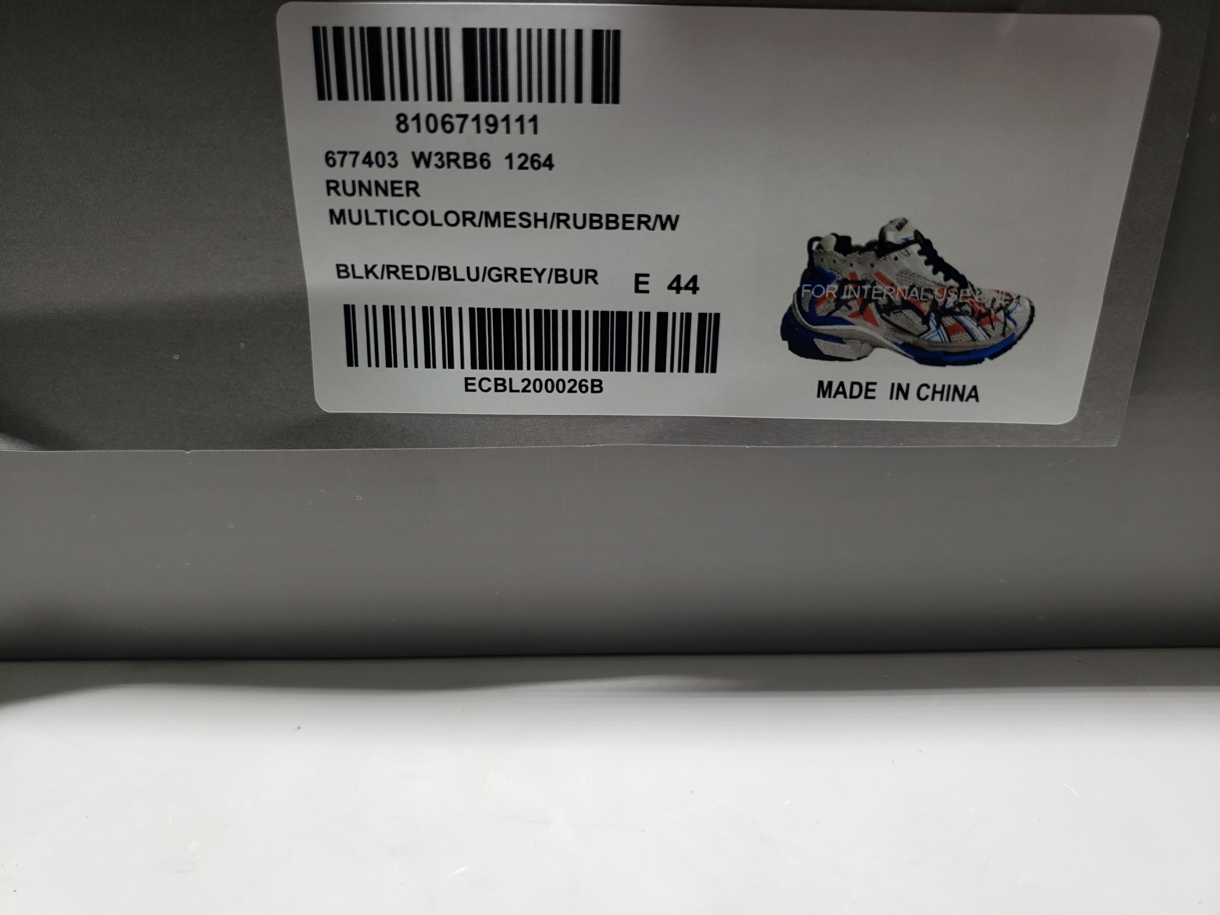 PKGoden Balenciaga Runner White And Blue Printing,677402 W3RB6 1264