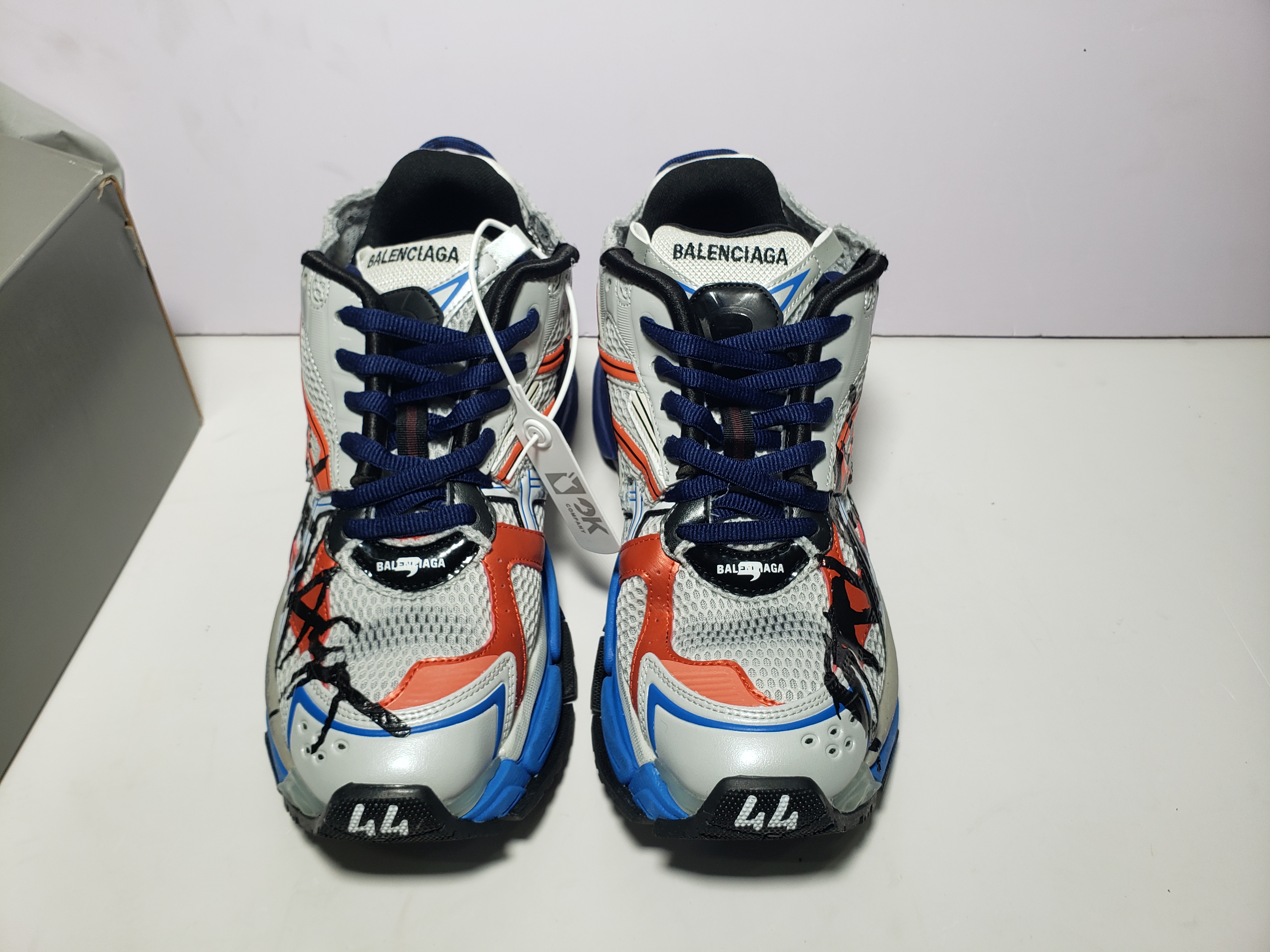 PKGoden Balenciaga Runner White And Blue Printing,677402 W3RB6 1264