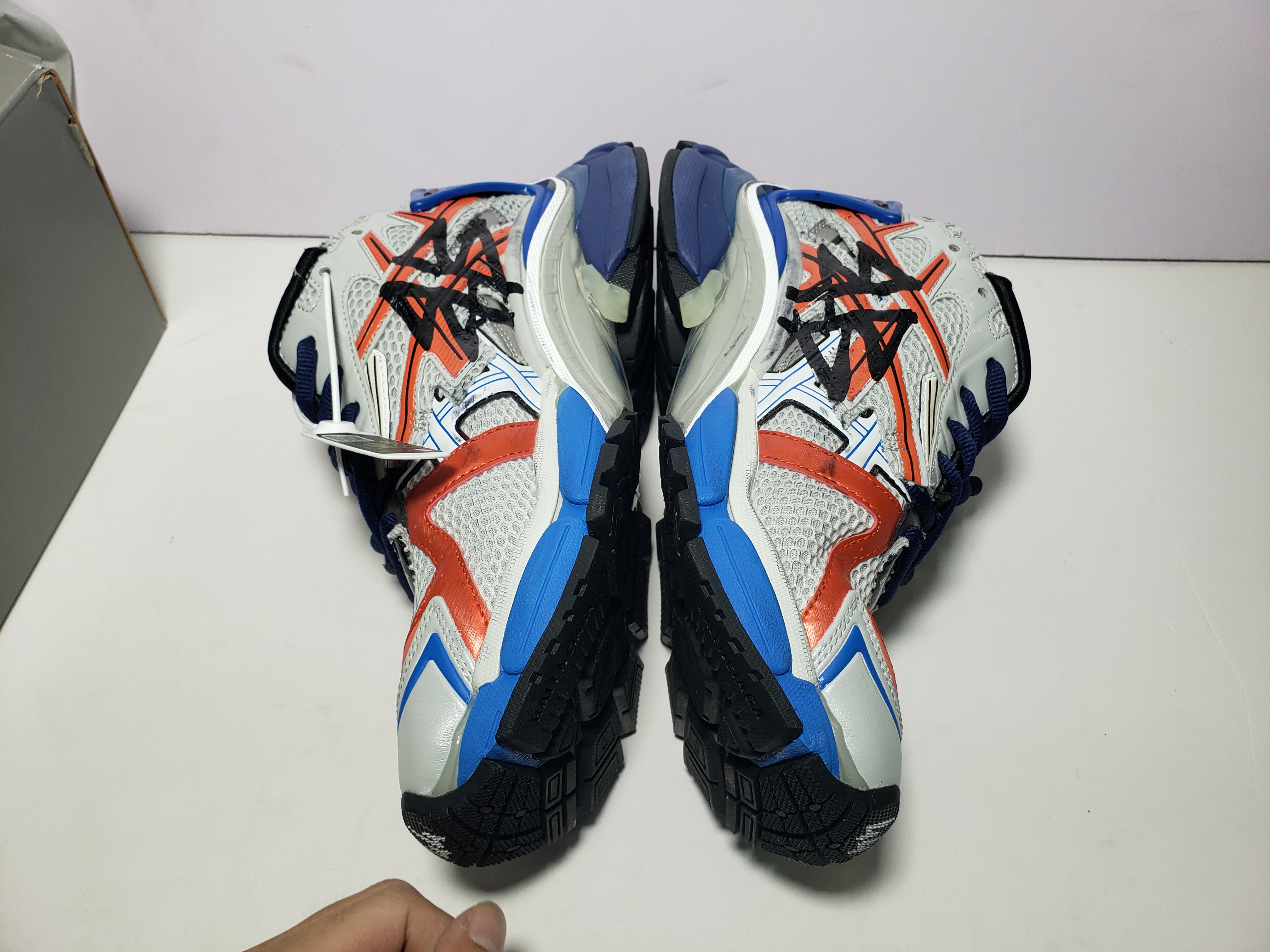 PKGoden Balenciaga Runner White And Blue Printing,677402 W3RB6 1264