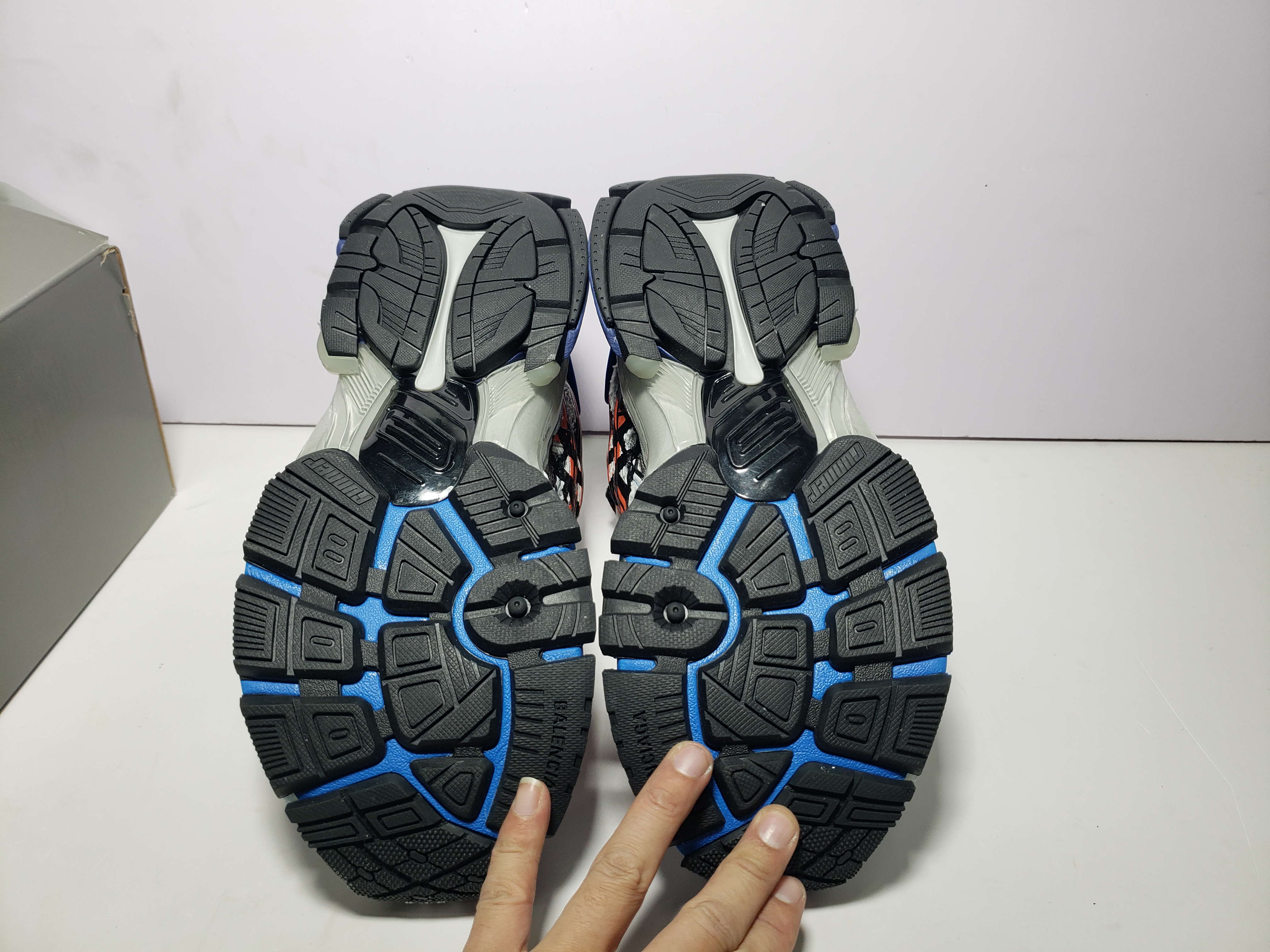 PKGoden Balenciaga Runner White And Blue Printing,677402 W3RB6 1264