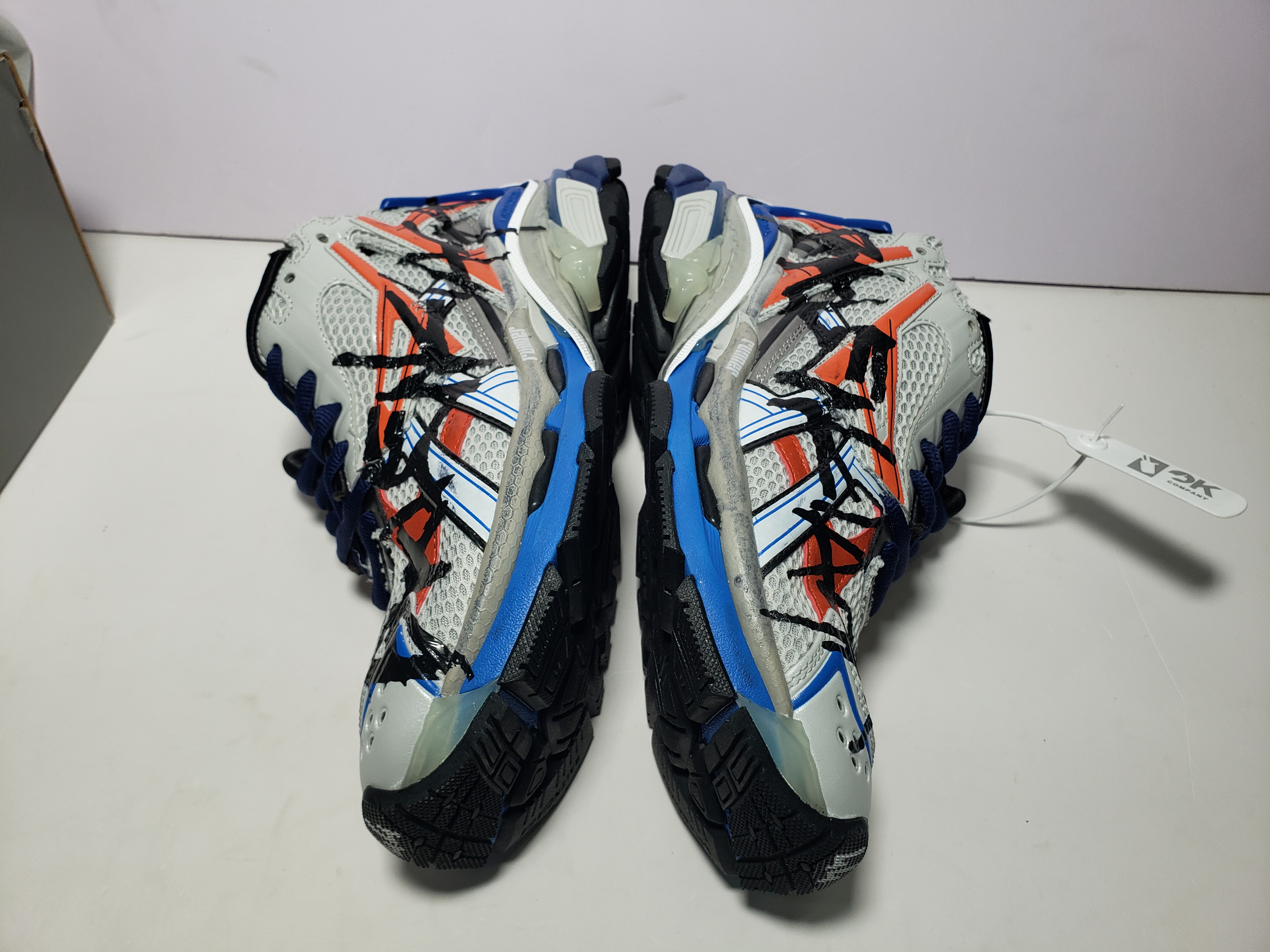 PKGoden Balenciaga Runner White And Blue Printing,677402 W3RB6 1264