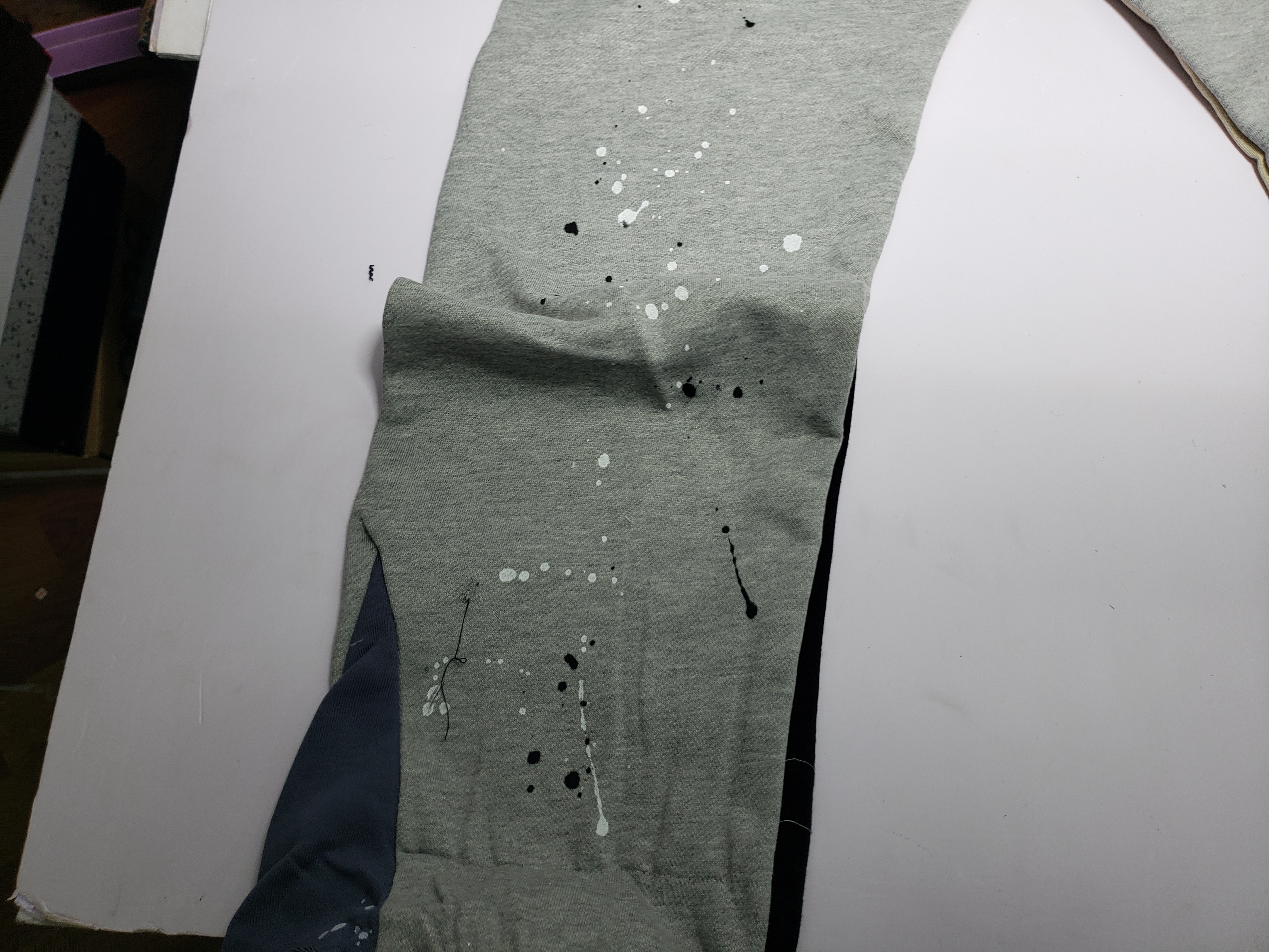 Gallery Dept. Painted Flare Sweat Pants Heather Grey Damaged Cotton 