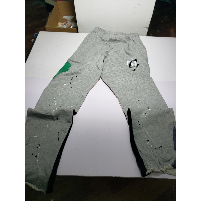 Gallery Dept. Painted Flare Sweat Pants Heather Grey Damaged Cotton 