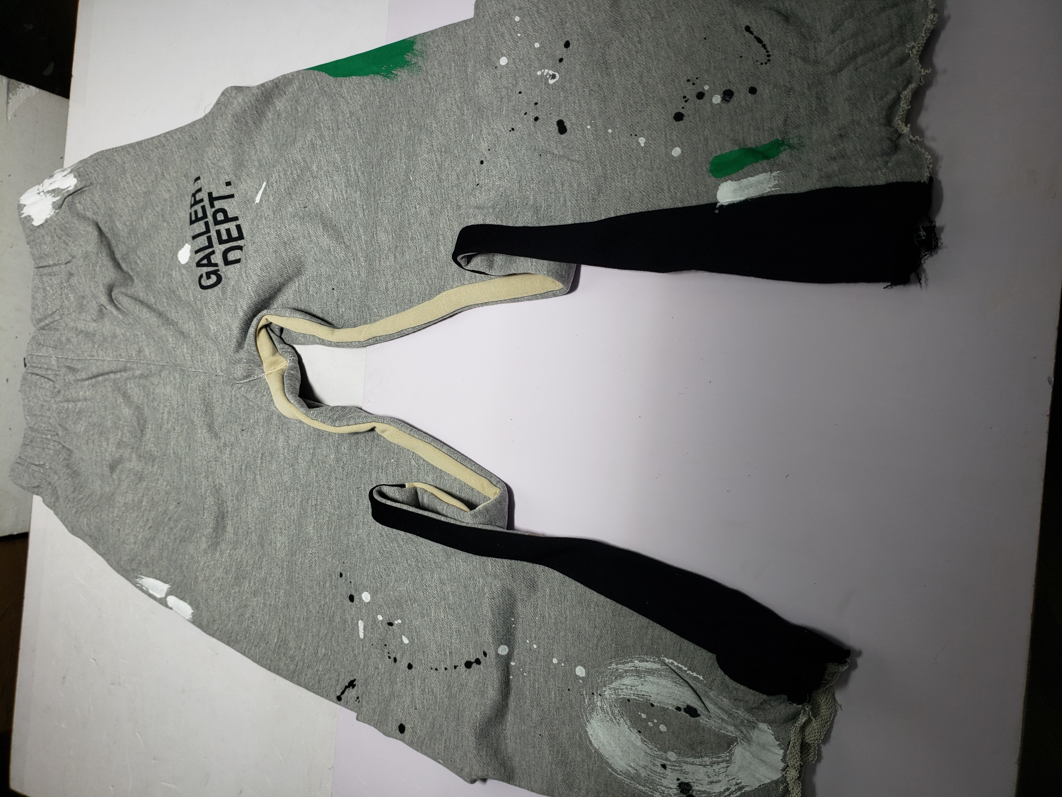 Gallery Dept. Painted Flare Sweat Pants Heather Grey Damaged Cotton 