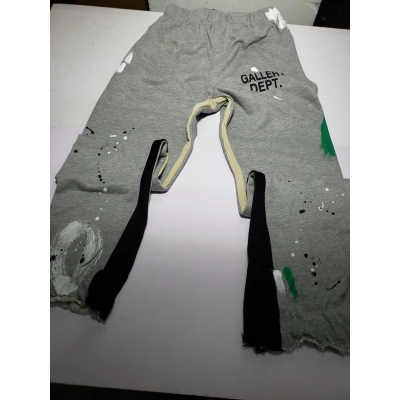 Gallery Dept. Painted Flare Sweat Pants Heather Grey Damaged Cotton  02