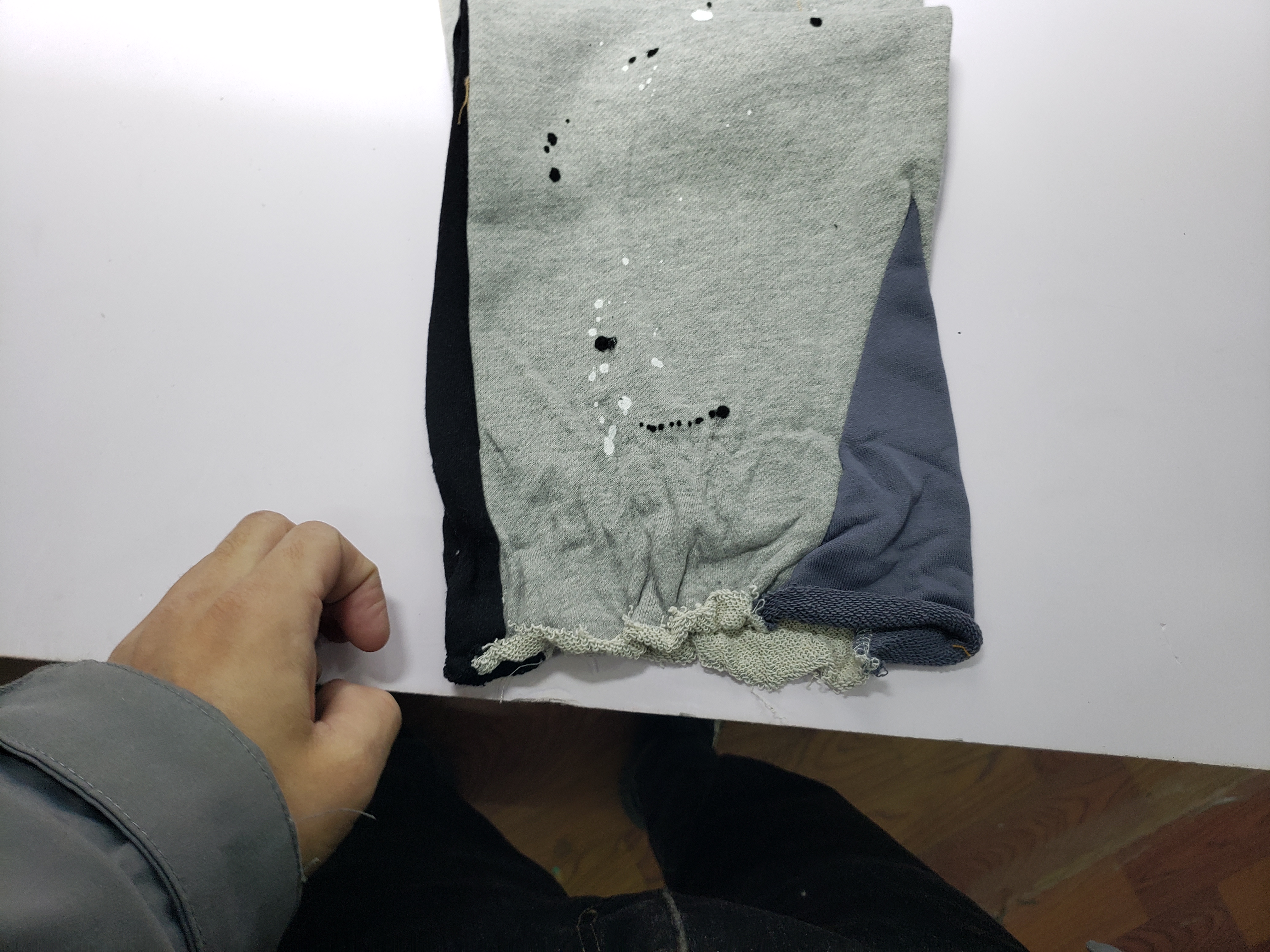 Gallery Dept. Painted Flare Sweat Pants Heather Grey Damaged Cotton 