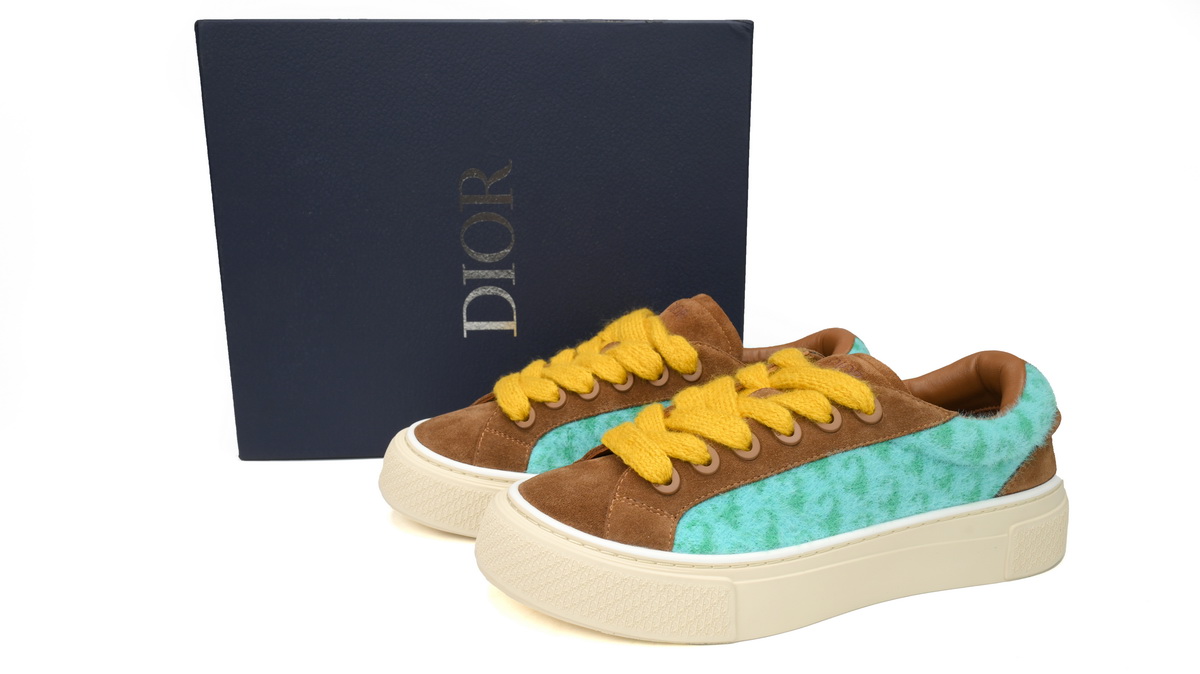 Replica Dior B33 Sneaker Oblique Turquoise Brown,  3SN303ZWV-H650