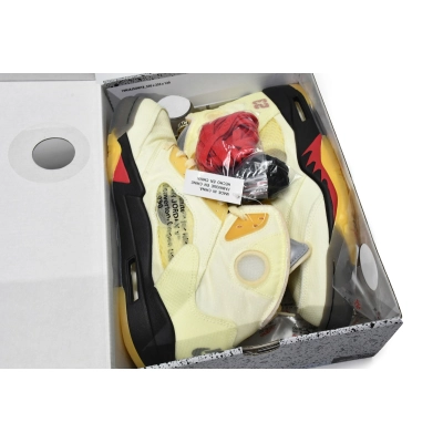 Replica Air Jordan 5 Retro OFF-WHITE Sail,DH8565-100 02