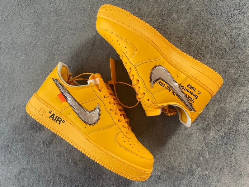Replica Air Force 1 Low OFF-WHITE University Gold Metallic Silver,DD1876-700