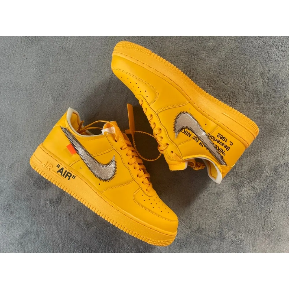 Replica Air Force 1 Low OFF-WHITE University Gold Metallic Silver,DD1876-700