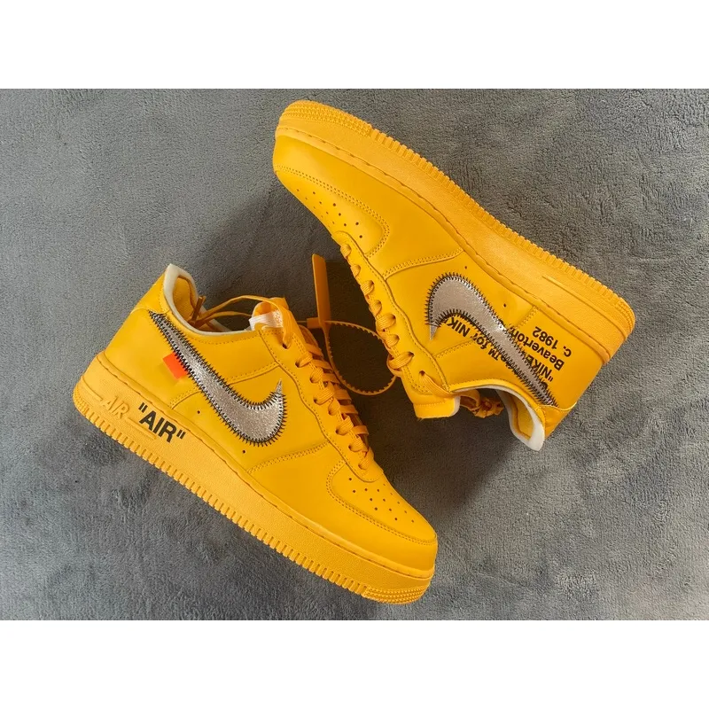 Replica Air Force 1 Low OFF-WHITE University Gold Metallic Silver,DD1876-700