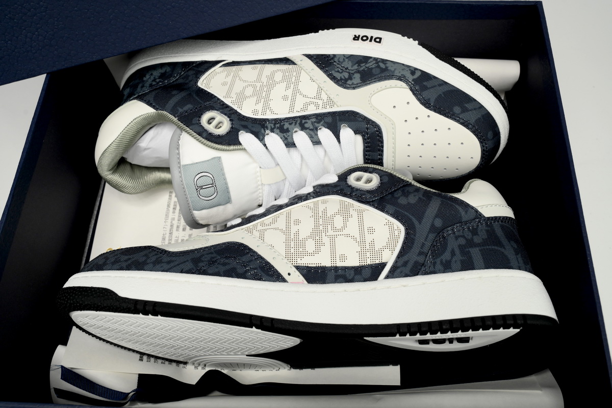PKGoden Dior B27 Printed Board Shoes Low Denim Blue